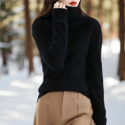 100% Mink Cashmere Women's Sweater – Soft Warm Autumn Winter Pullover