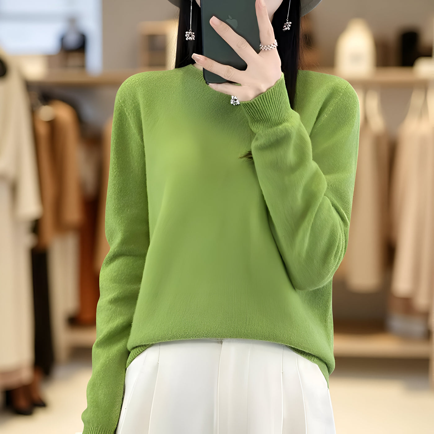 Women’s 100% Merino Wool Sweater – Soft O-Neck Knit Pullover