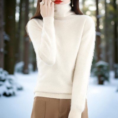 100% Mink Cashmere Women's Sweater – Soft Warm Autumn Winter Pullover