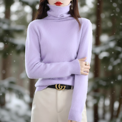 100% Mink Cashmere Women's Sweater – Soft Warm Autumn Winter Pullover