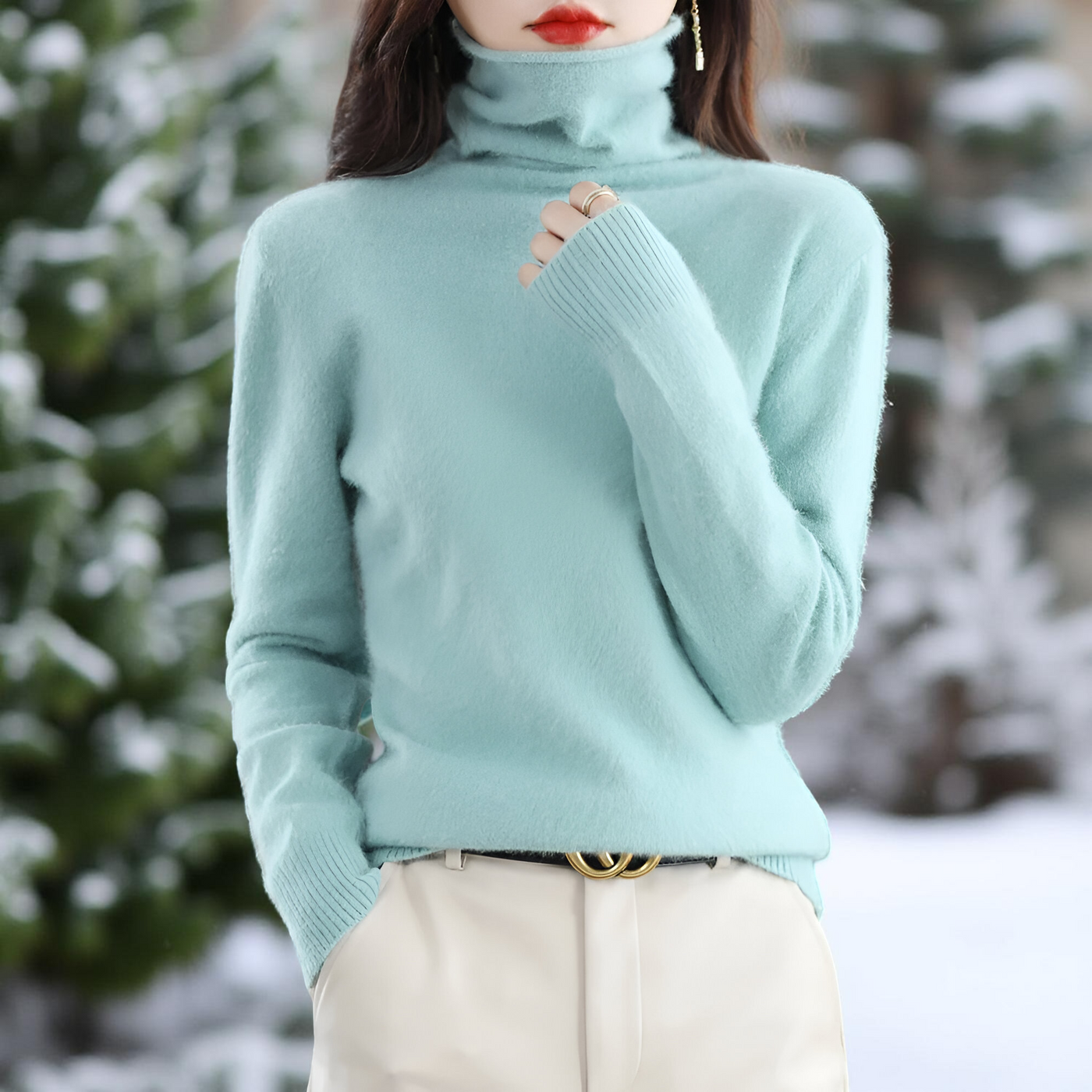 100% Mink Cashmere Women's Sweater – Soft Warm Autumn Winter Pullover