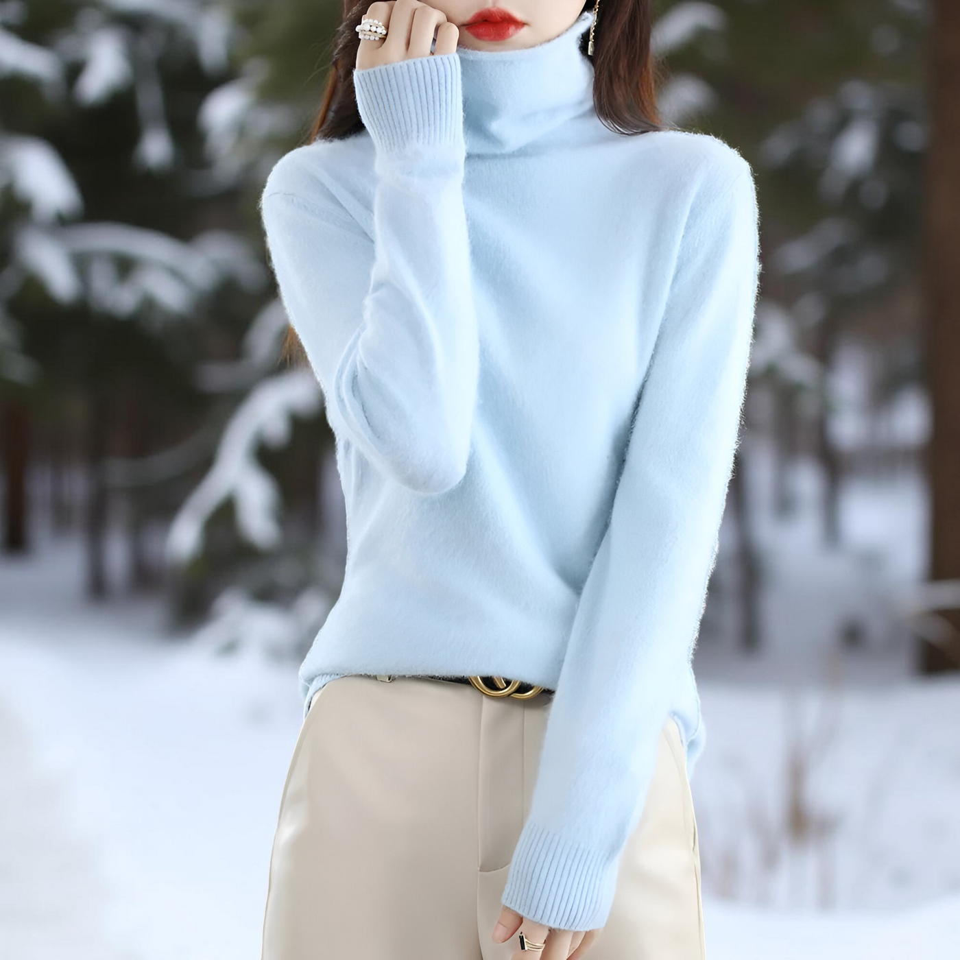 100% Mink Cashmere Women's Sweater – Soft Warm Autumn Winter Pullover