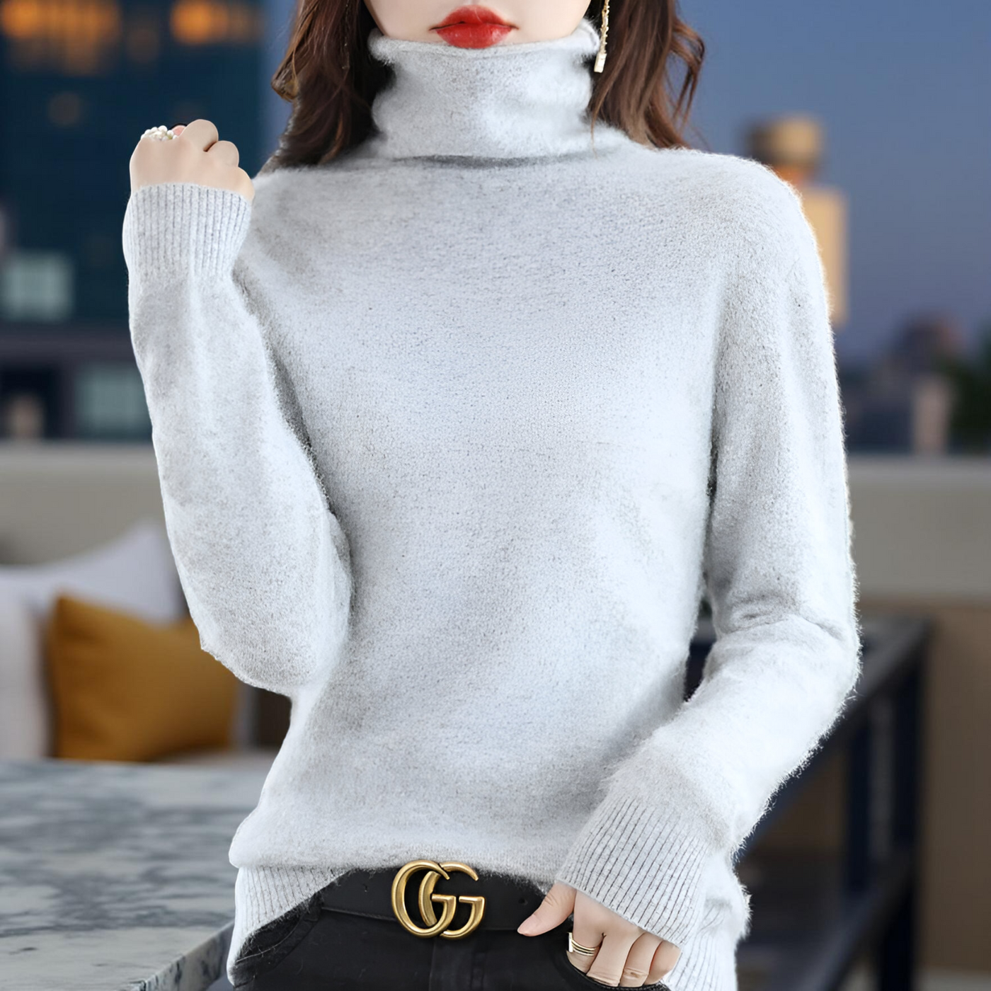 100% Mink Cashmere Women's Sweater – Soft Warm Autumn Winter Pullover