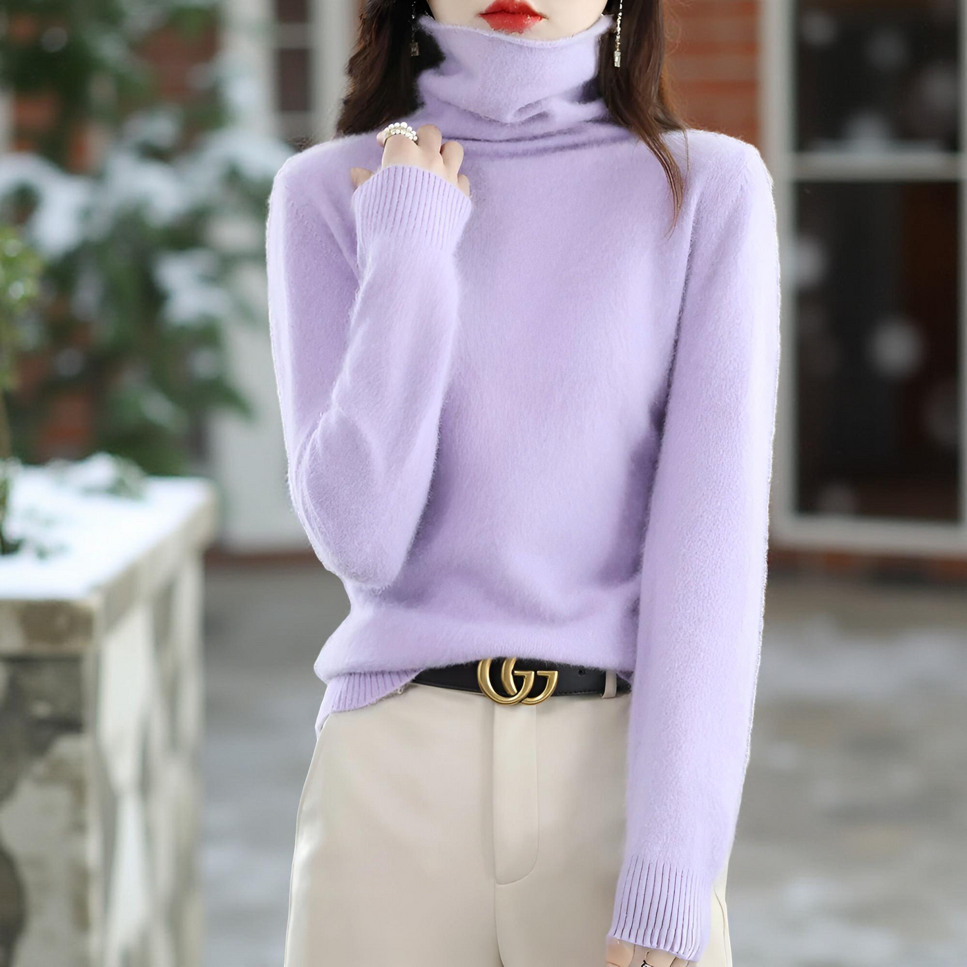 100% Mink Cashmere Women's Sweater – Soft Warm Autumn Winter Pullover