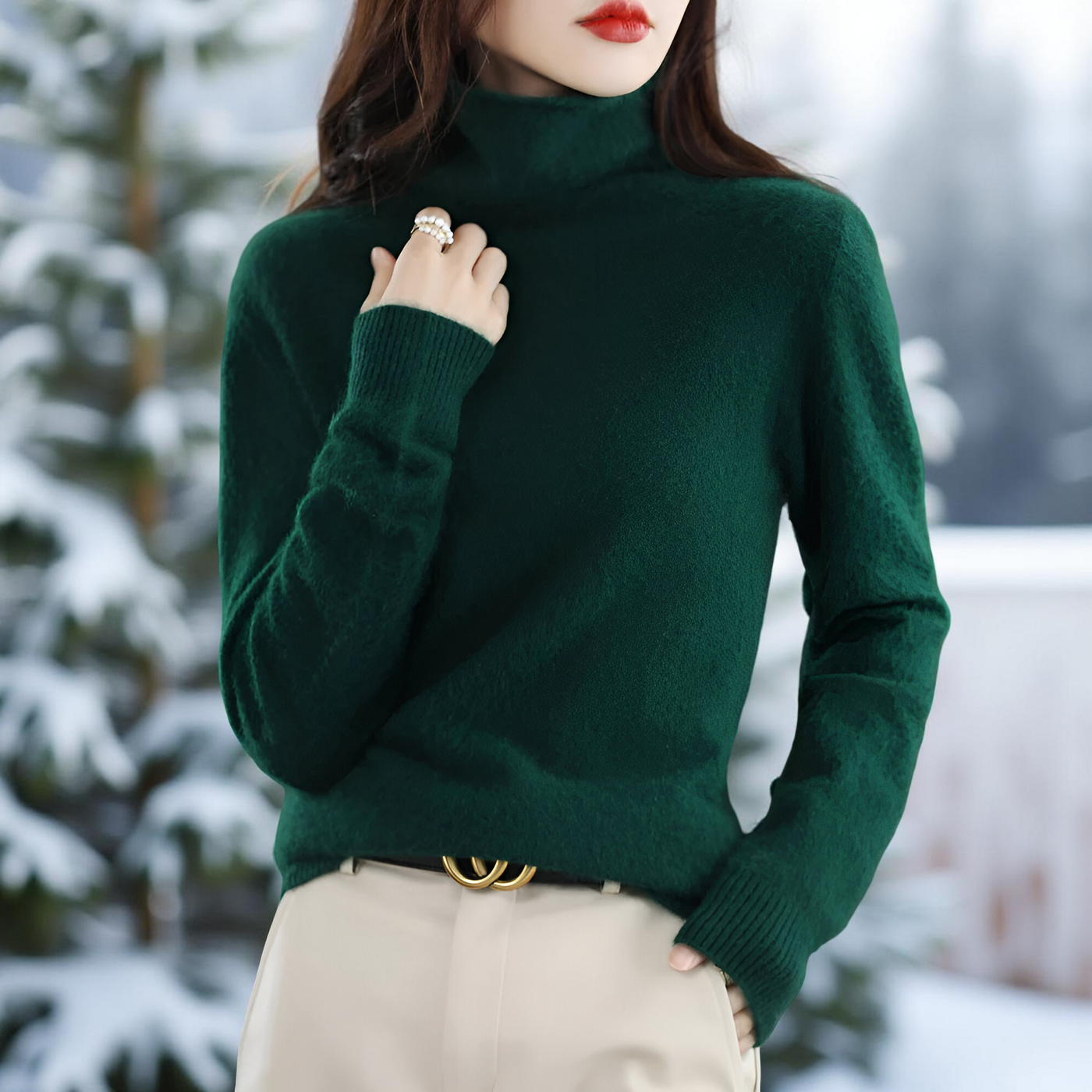 100% Mink Cashmere Women's Sweater – Soft Warm Autumn Winter Pullover
