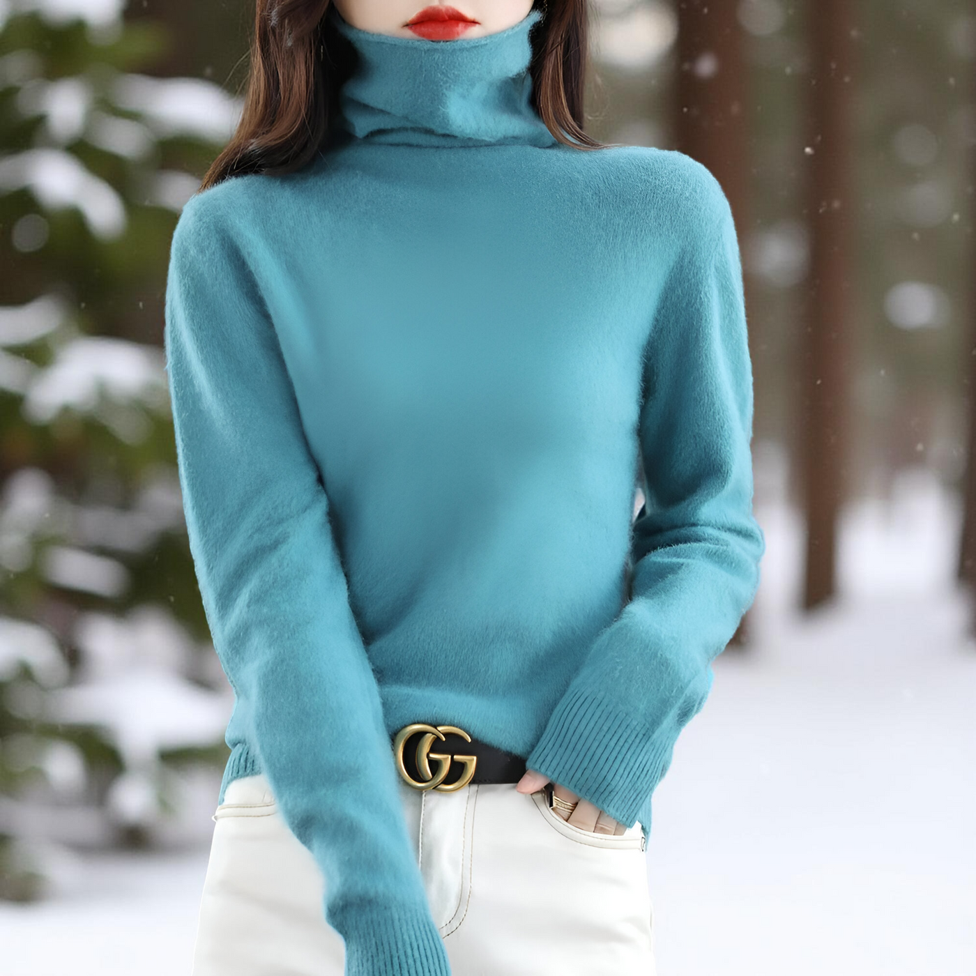 100% Mink Cashmere Women's Sweater – Soft Warm Autumn Winter Pullover