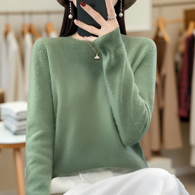 Women’s 100% Merino Wool Sweater – Soft O-Neck Knit Pullover