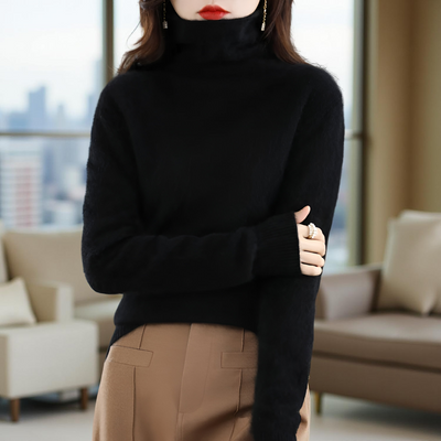 100% Mink Cashmere Women's Sweater – Soft Warm Autumn Winter Pullover