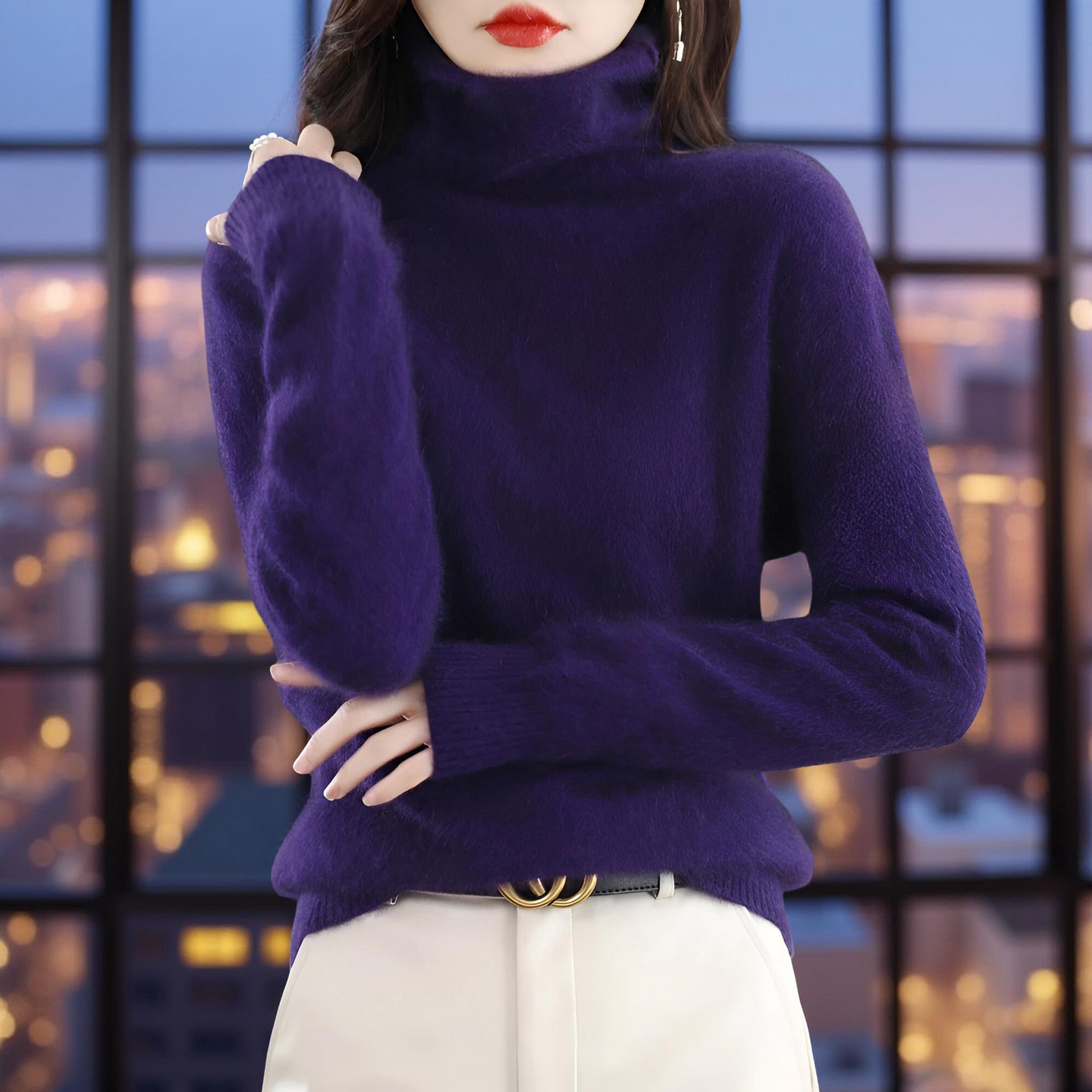 100% Mink Cashmere Women's Sweater – Soft Warm Autumn Winter Pullover