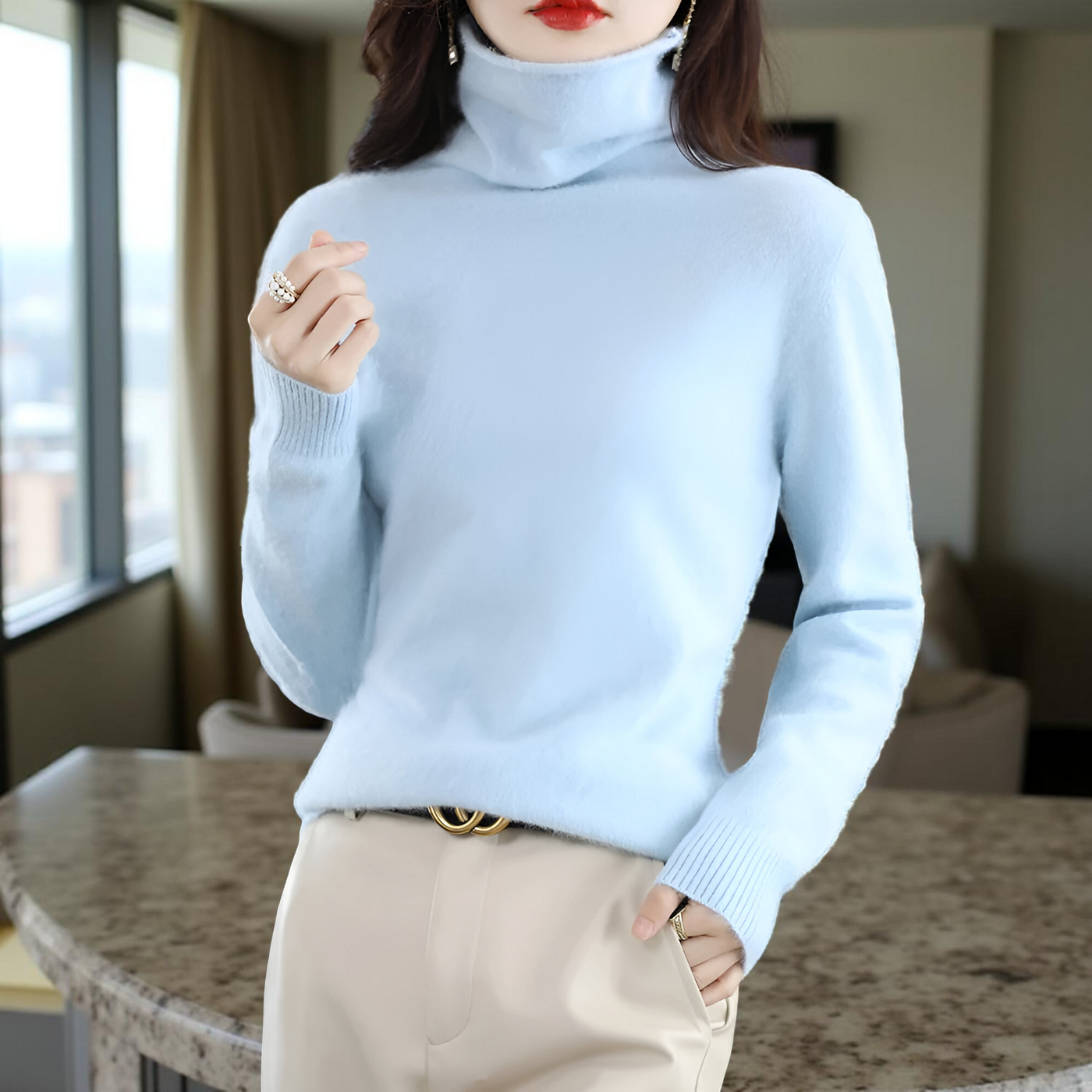 100% Mink Cashmere Women's Sweater – Soft Warm Autumn Winter Pullover