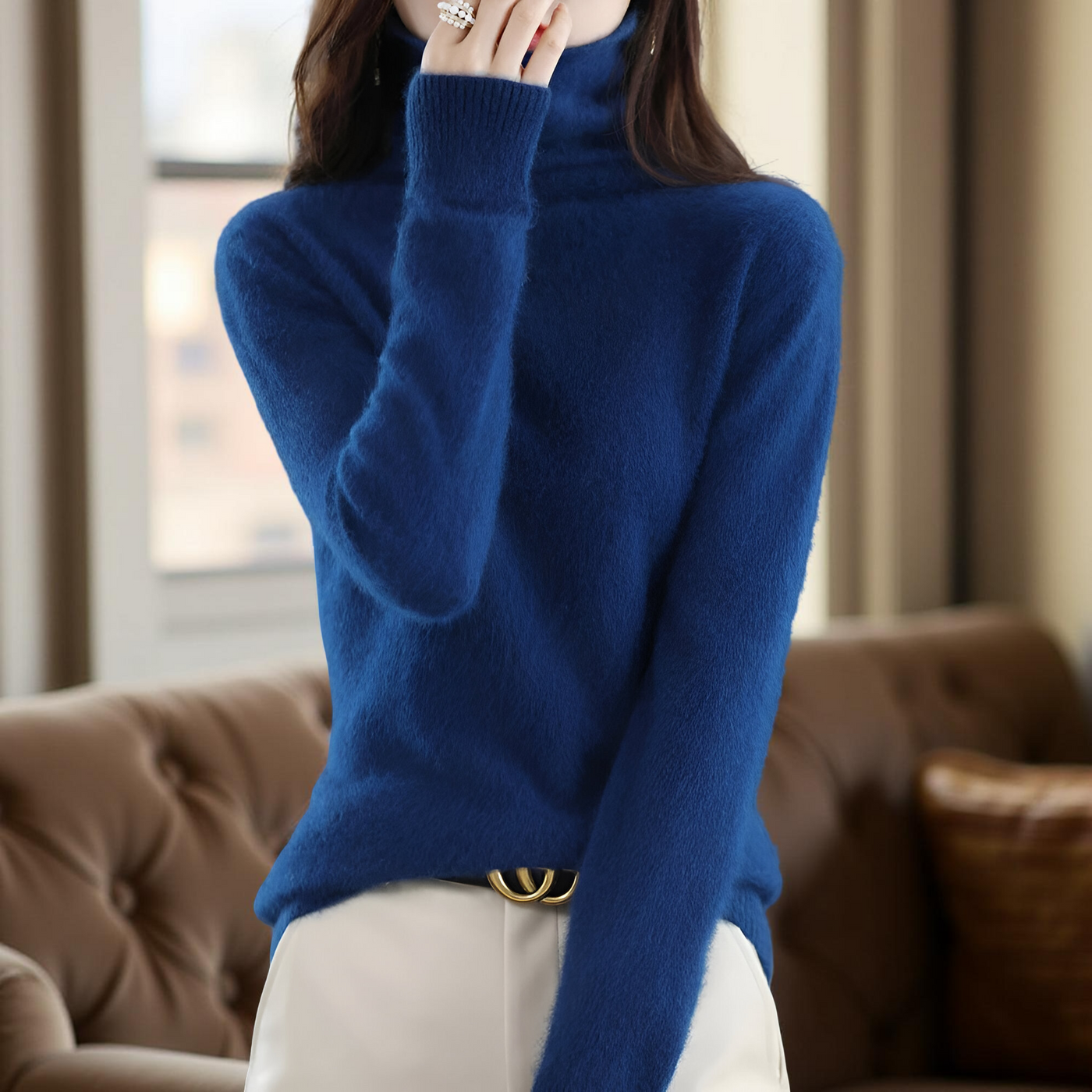 100% Mink Cashmere Women's Sweater – Soft Warm Autumn Winter Pullover