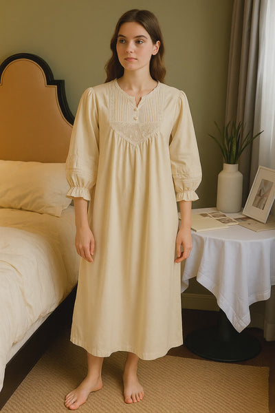 Victorian Style Princess Nightgown – Pure Cotton Sleepwear for Women