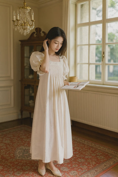Princess Vintage Cotton Nightgown – Long Sleeve French Nightdress