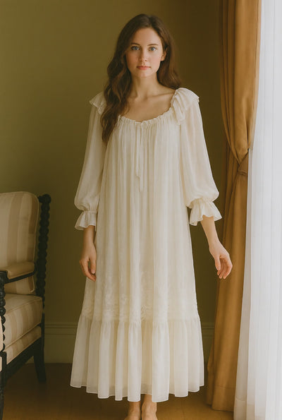 Princess Style Fairy White Lace Peignoir – Sexy Nightgown & Sleepwear for Women