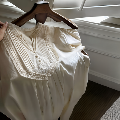 Victorian Style Princess Nightgown – Pure Cotton Sleepwear for Women