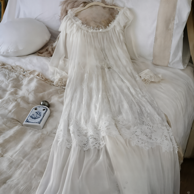 Princess Style Fairy White Lace Peignoir – Sexy Nightgown & Sleepwear for Women