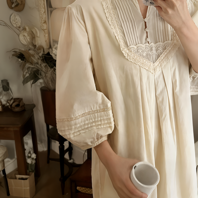 Victorian Style Princess Nightgown – Pure Cotton Sleepwear for Women