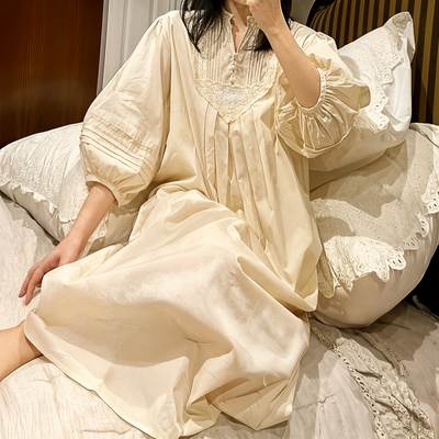 Victorian Style Princess Nightgown – Pure Cotton Sleepwear for Women