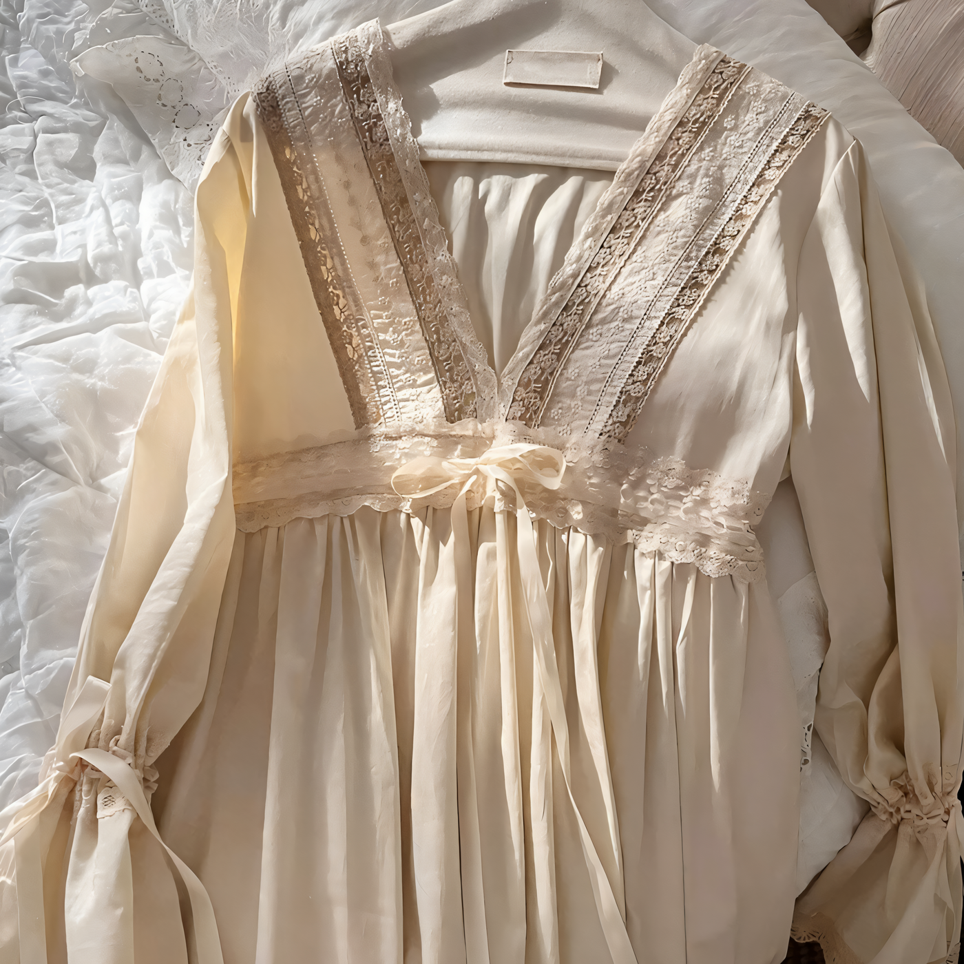 Apricot cotton lace nightgown indoors – Velourine Attire