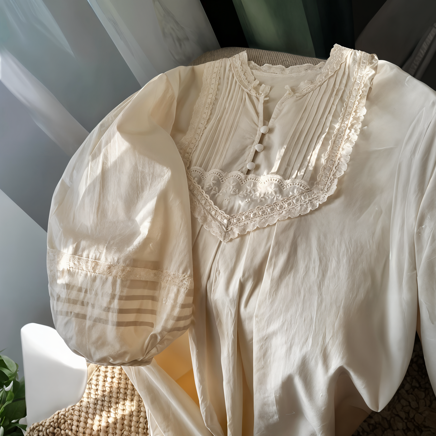 Victorian Style Princess Nightgown – Pure Cotton Sleepwear for Women